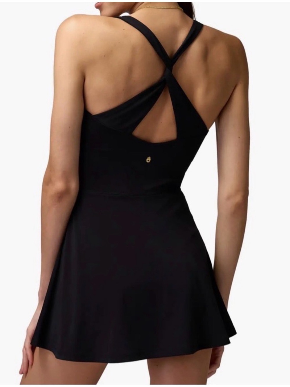 Spiritual Gangster Black Cross-Back Mini Dress